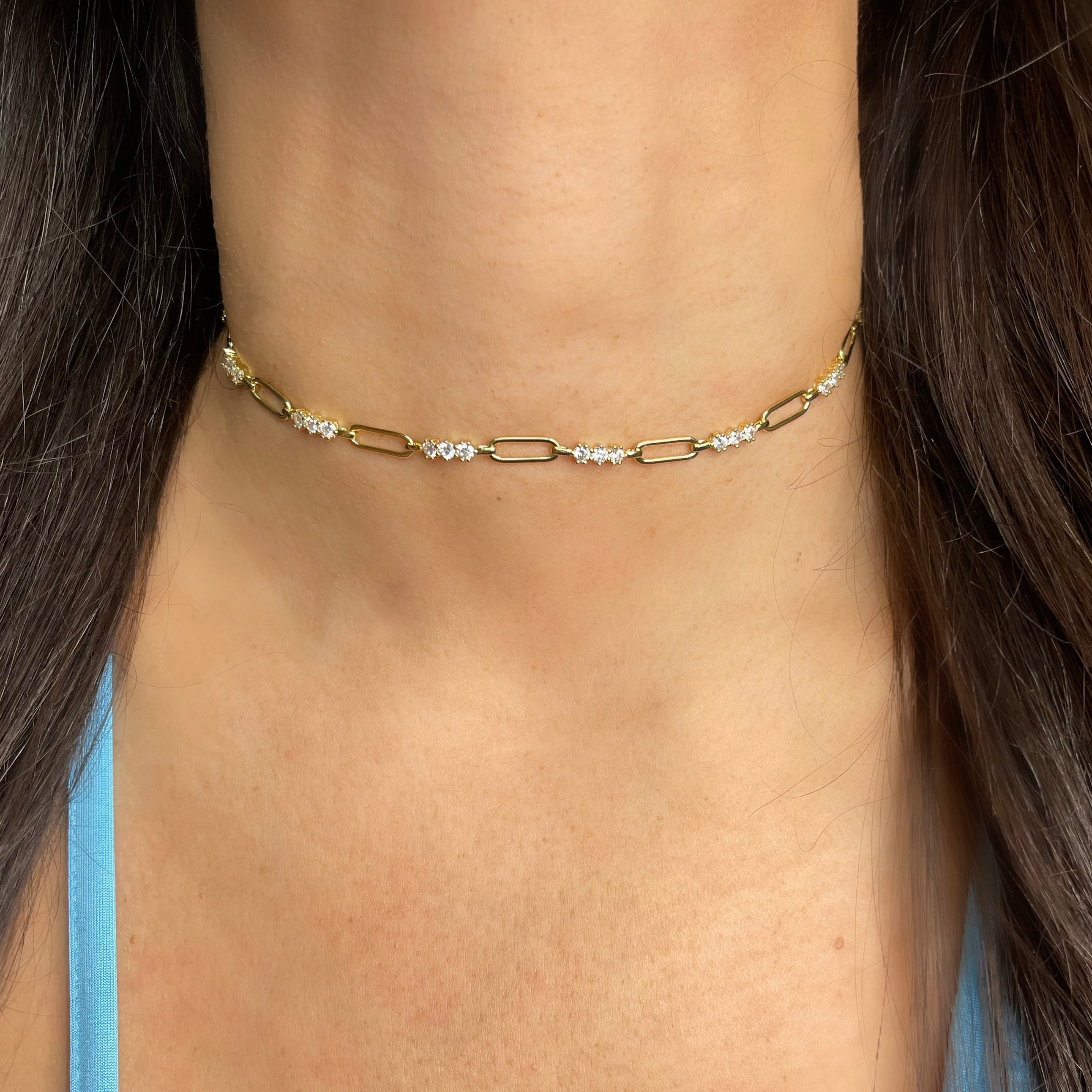 Hybrid Paperclip-Baguettes Choker