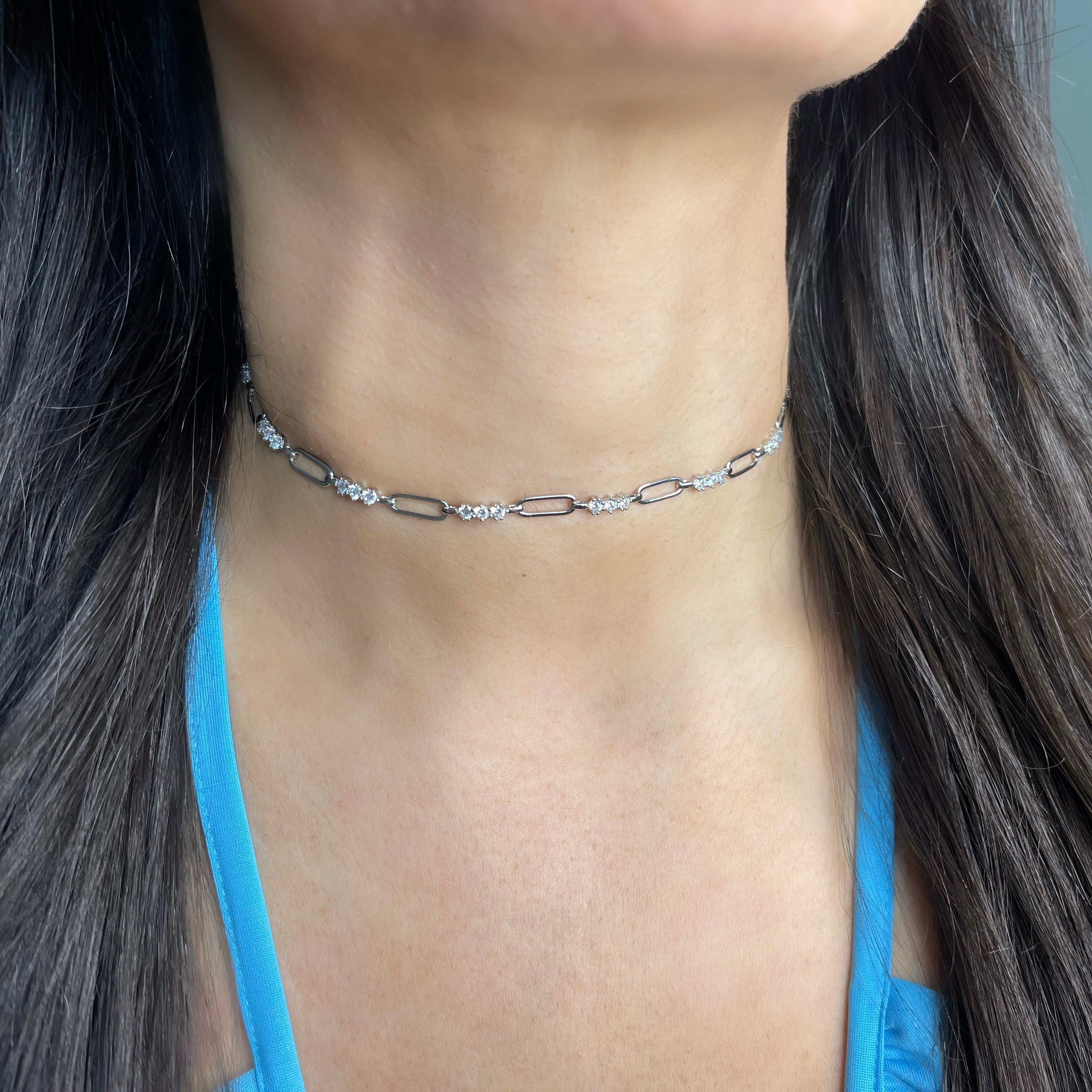 Hybrid Paperclip-Baguettes Choker